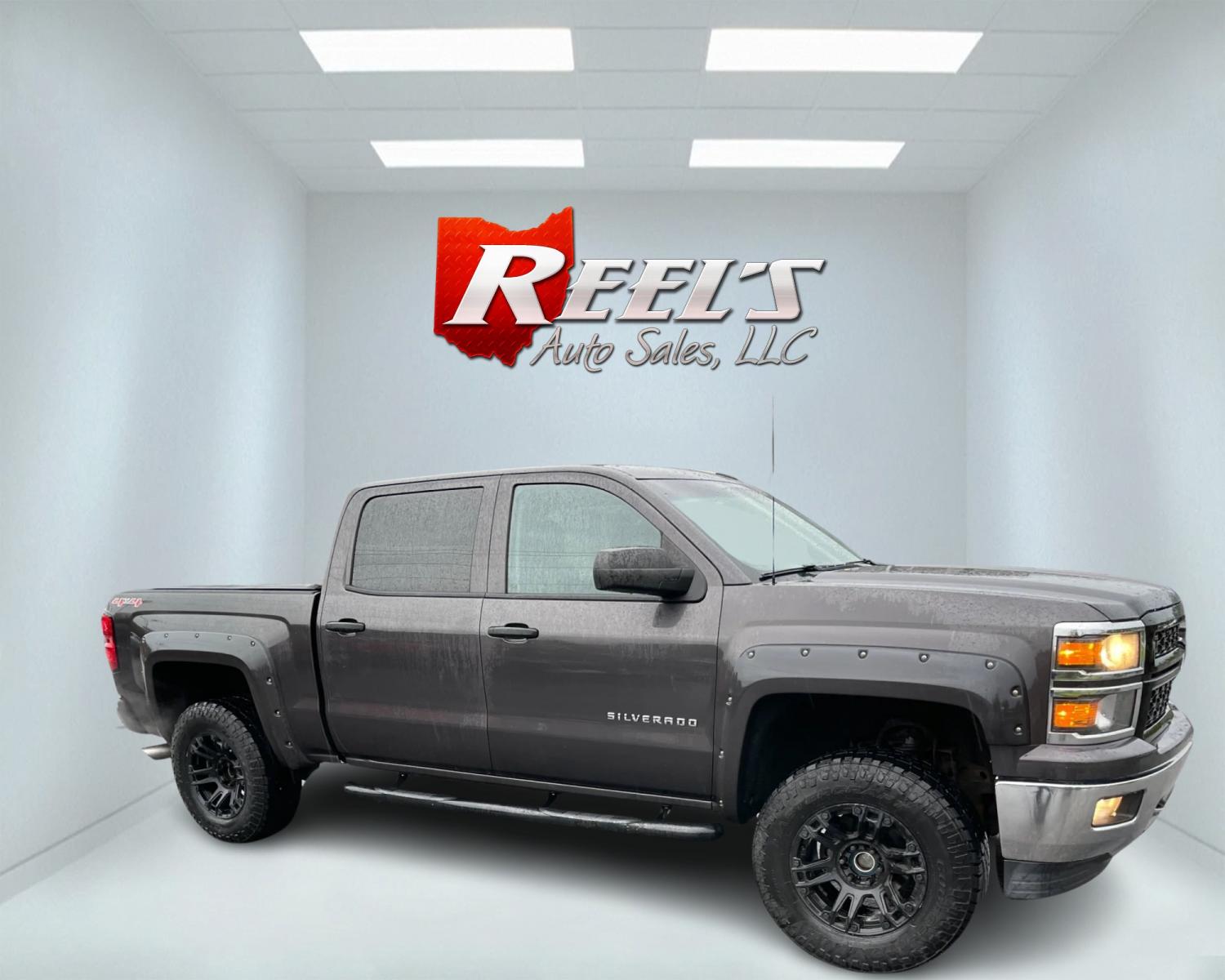 2014 Gray /Black Chevrolet Silverado 1500 LT Crew Cab 4WD (3GCUKREC7EG) with an 5.3L V8 OHV 16V engine, 6-Speed Automatic transmission, located at 11115 Chardon Rd. , Chardon, OH, 44024, (440) 214-9705, 41.580246, -81.241943 - This 2014 Chevrolet Silverado 1500 LT Crew Cab is a capable and well-equipped pickup truck. It's powered by a 5.3L Vortec V8 engine mated to a 6-speed automatic transmission with 3.42 gearing, delivering a robust 9,100-pound towing capacity. This particular model is lifted and rides on 33-inch all-t - Photo #3